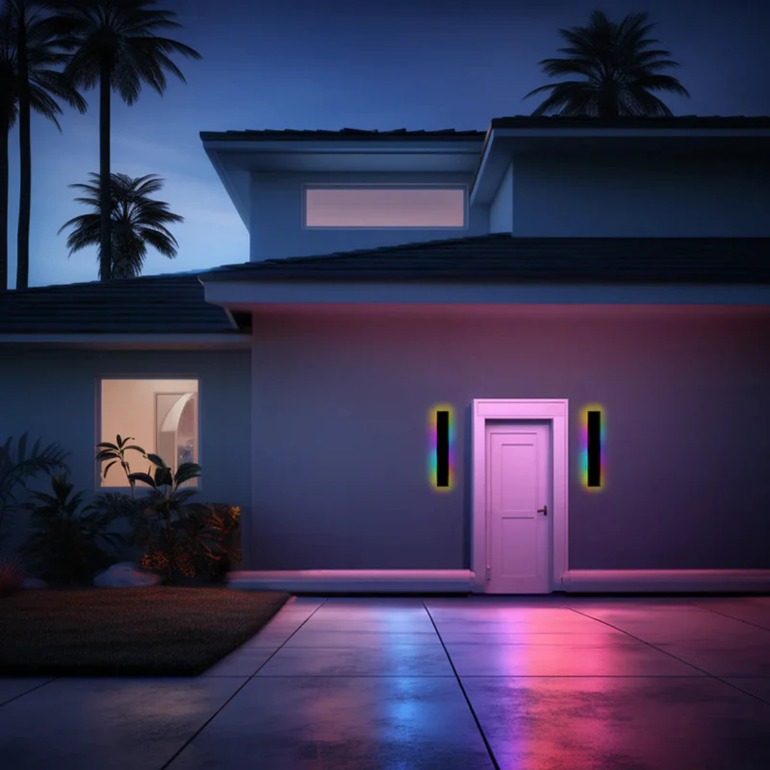 Contemporary LineaGlow outdoor LED lighting for home exteriors, porches, and garden areas.