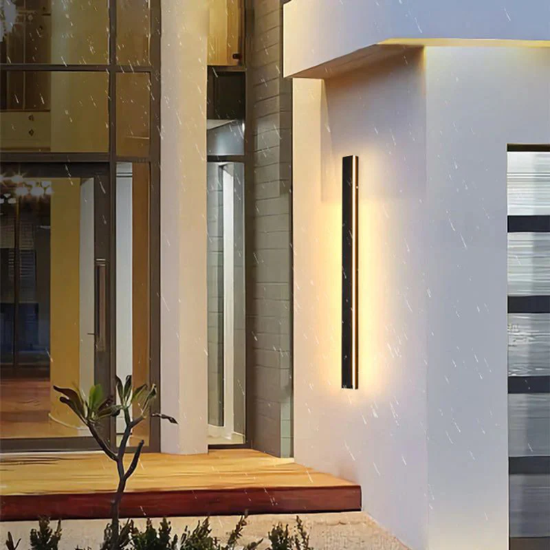 Durable waterproof LED outdoor wall light. Modern design for all-weather garden & home lighting.