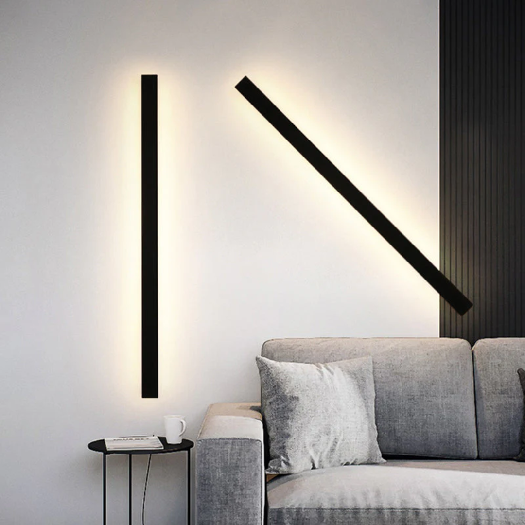 Up/down modern LED wall light for outdoor home & garden, providing elegant linear illumination.