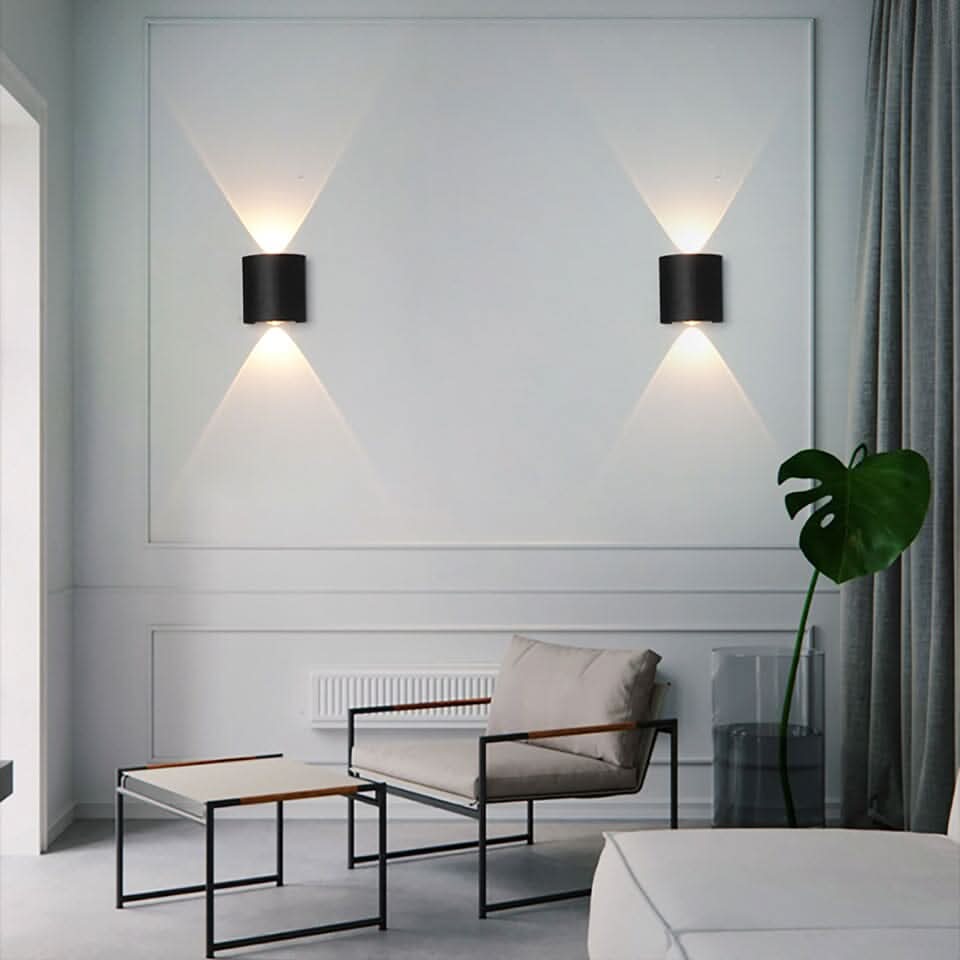 Sleek garden LED wall lamp, an energy-efficient exterior light for modern patio decor.