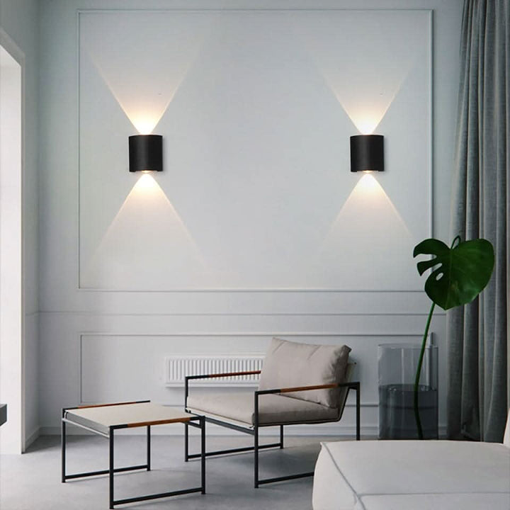 Sleek garden LED wall lamp, an energy-efficient exterior light for modern patio decor.