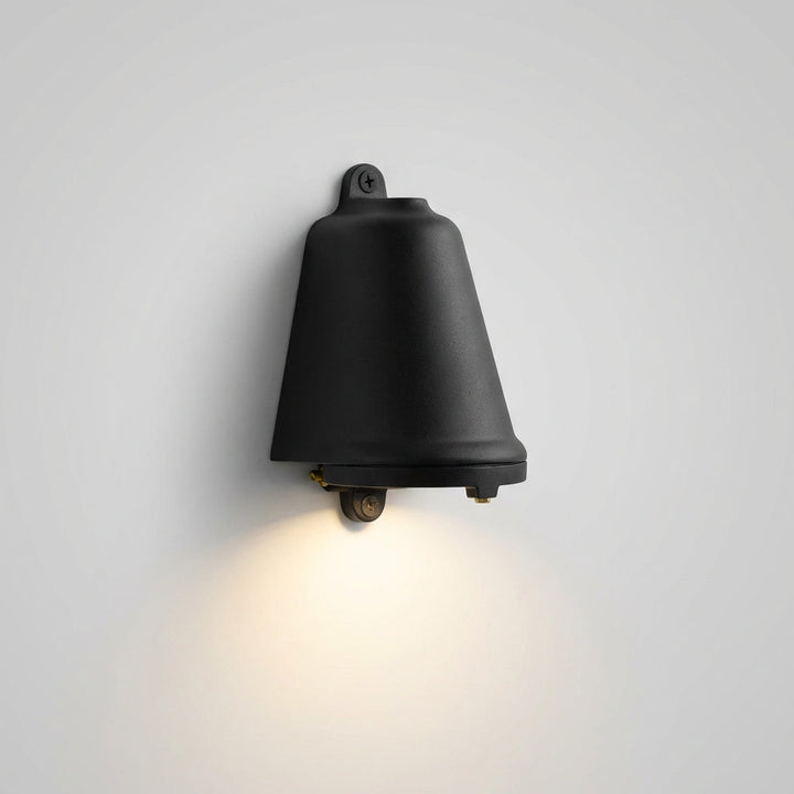 Sleek black modern outdoor wall sconce, ideal for porch lighting and home exterior decor