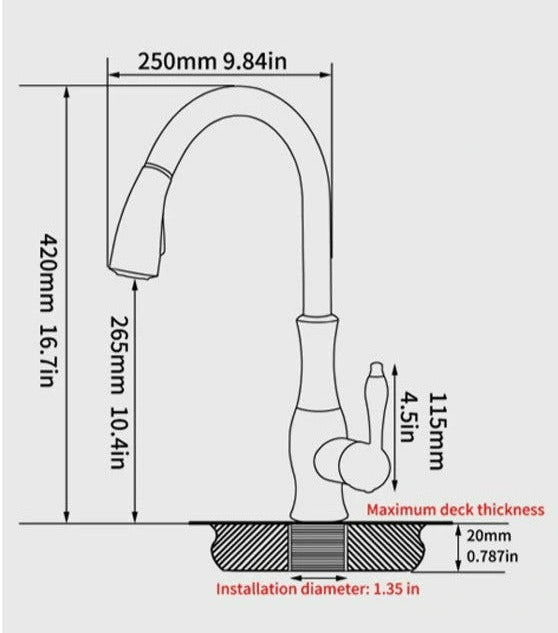 Dual spray modern kitchen faucet, a flexible pull-out design for efficient cleaning and kitchen upgrade.