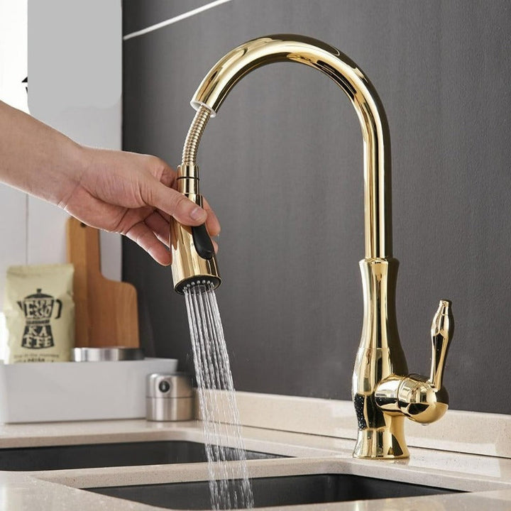 Effortless cleaning with this modern pull-out kitchen faucet, a sleek stainless steel kitchen upgrade.