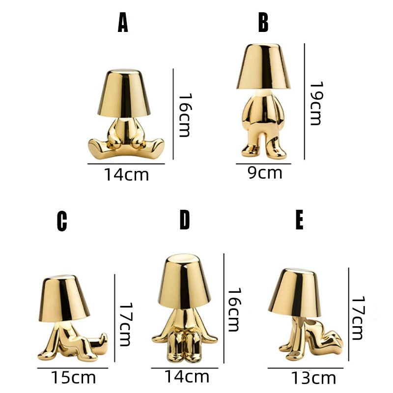 Silver finish LED accent lamp. Rechargeable, touch control, perfect for modern home decor & flexible lighting.
