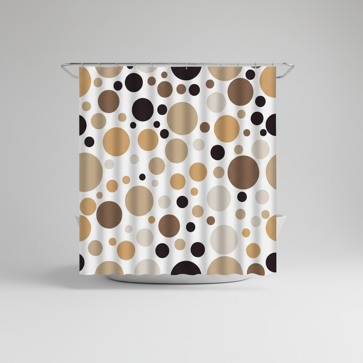 RippleDot geometric pattern shower curtain, stylish and functional bathroom privacy, 100% polyester.