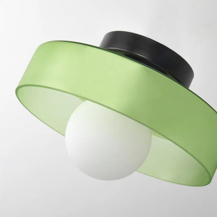 Versatile round ceiling light, flush mount design for hallway & kitchen.