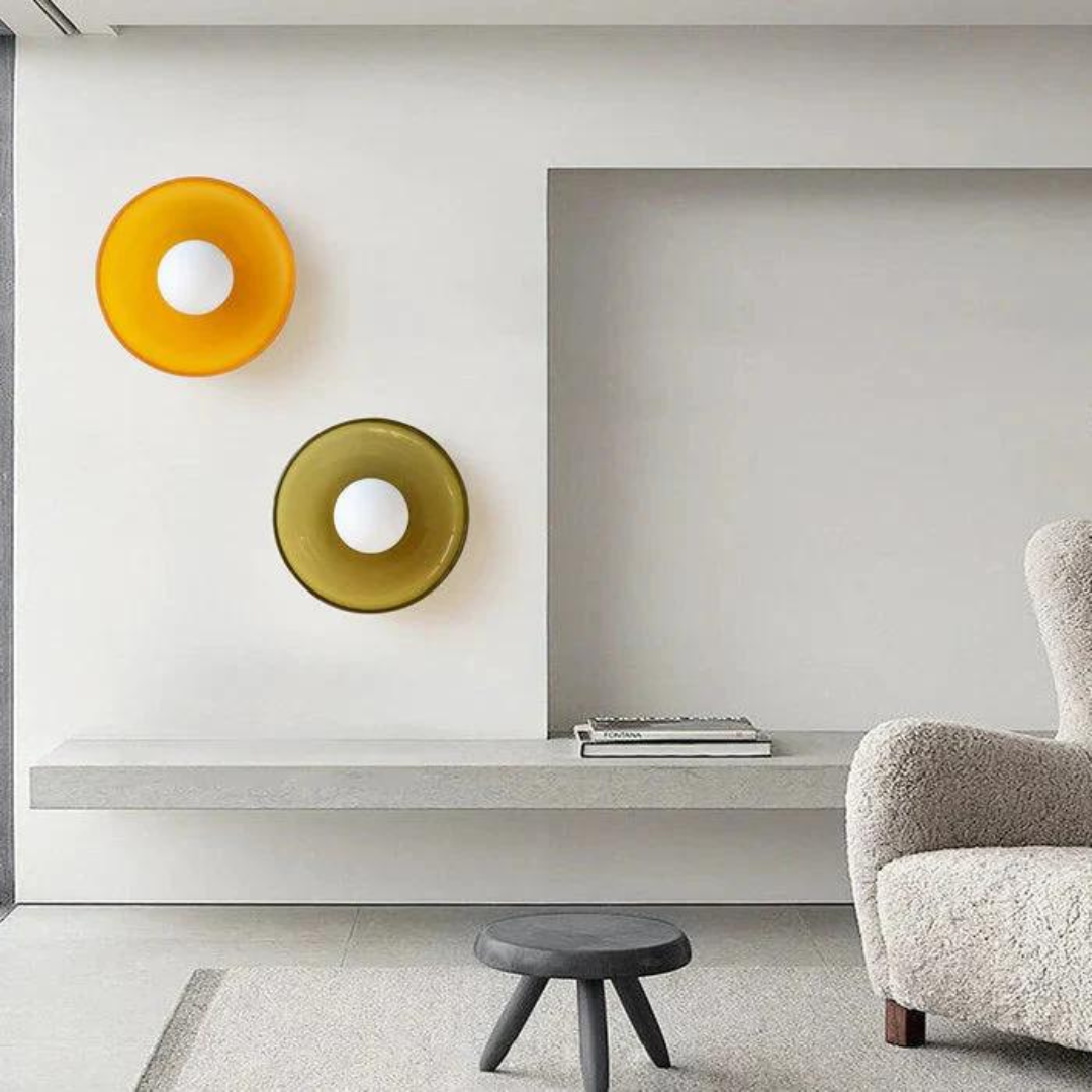 Sleek round ceiling lamp, modern lighting solution for any home space.