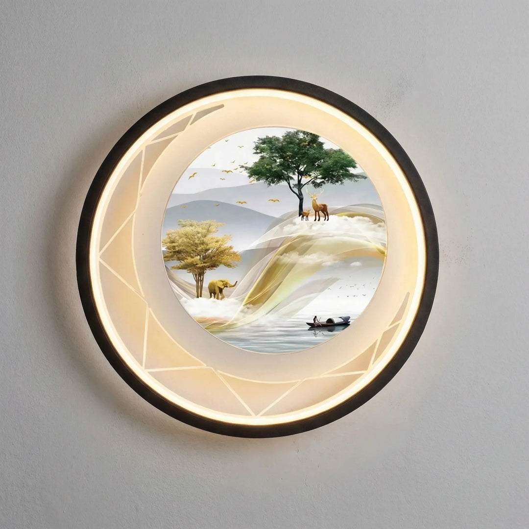 Sleek Artisphere round LED gallery light, perfect for accentuating artwork, providing bright, energy-efficient lighting.