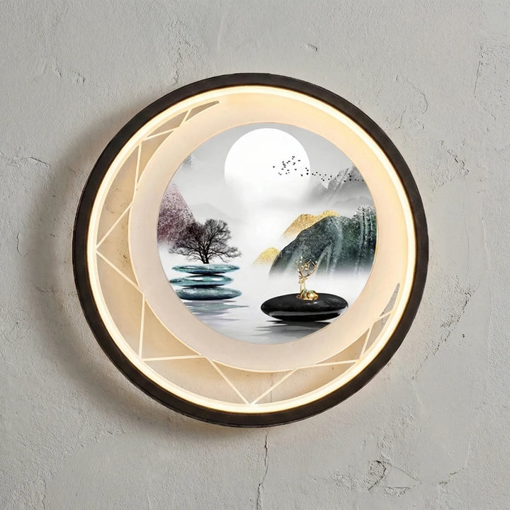 Energy-efficient Artisphere round LED wall light, offering crisp accent lighting for home decor and art displays.