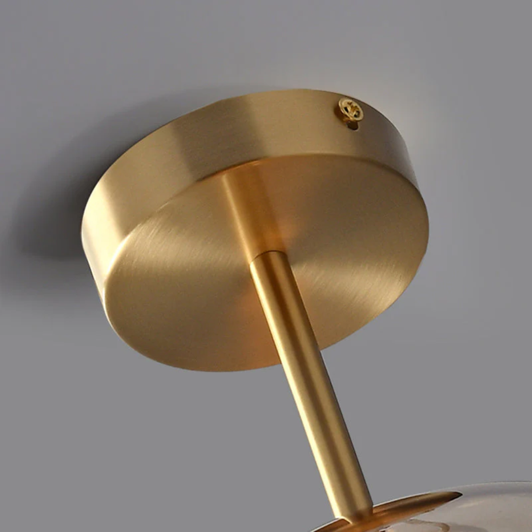 Elegant gold modern round LED ceiling lamp, Aurelia, perfect for contemporary indoor ambiance.