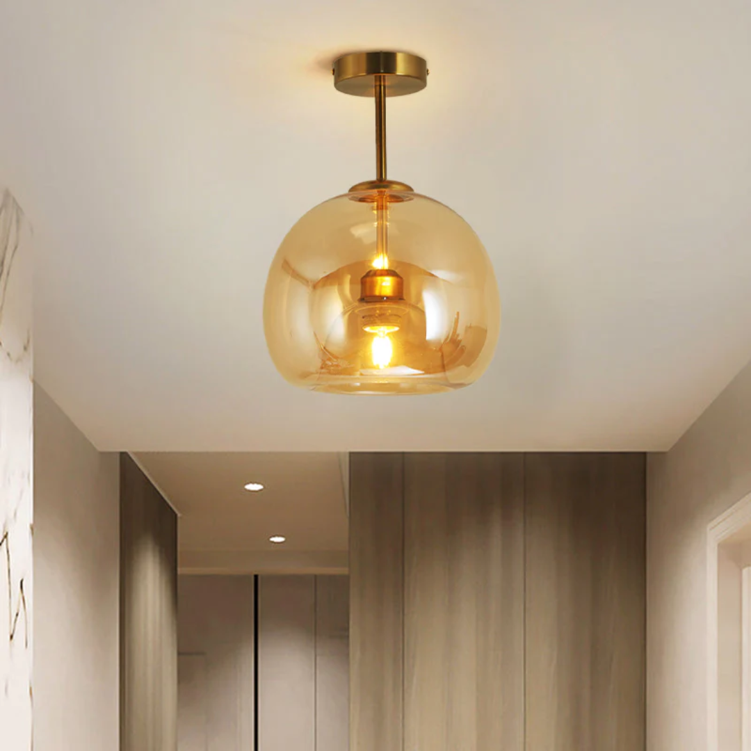 Minimalist black round LED ceiling fixture, Aurelia, a modern decorative lighting solution.