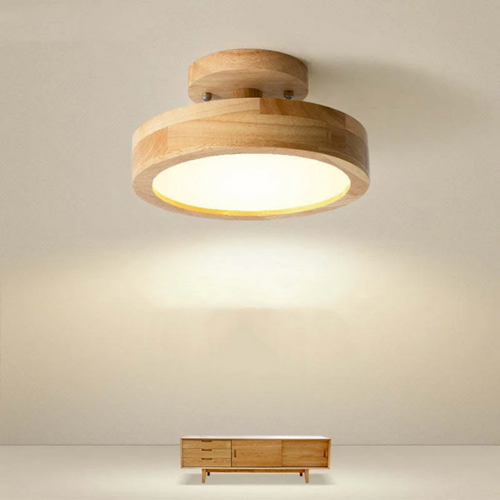 Modern Nova ceiling lamp, round LED design, perfect for bedroom or living room.