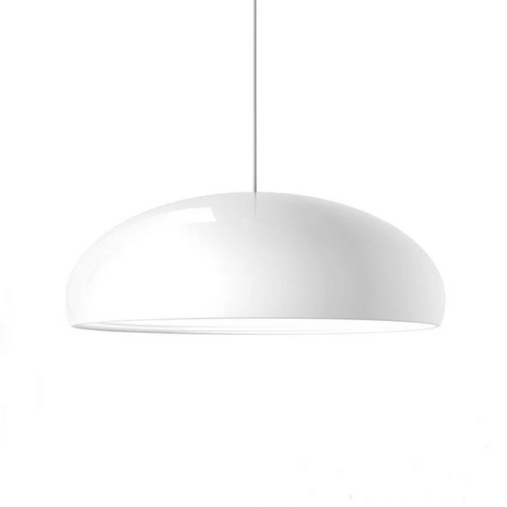 Designer quality round LED pendant lamp, a sleek modern lighting solution for stylish interiors.