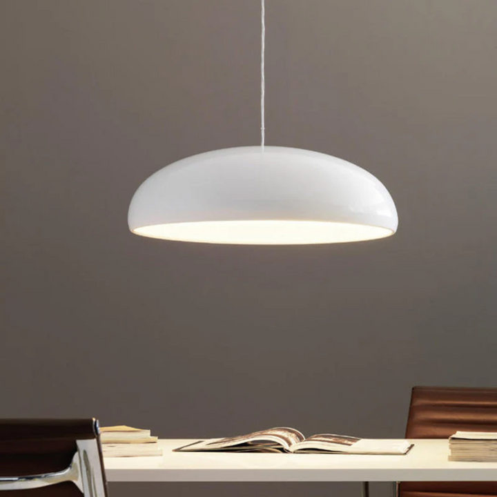 Designer modern round LED pendant lamp, premium quality for stylish home lighting & decor.
