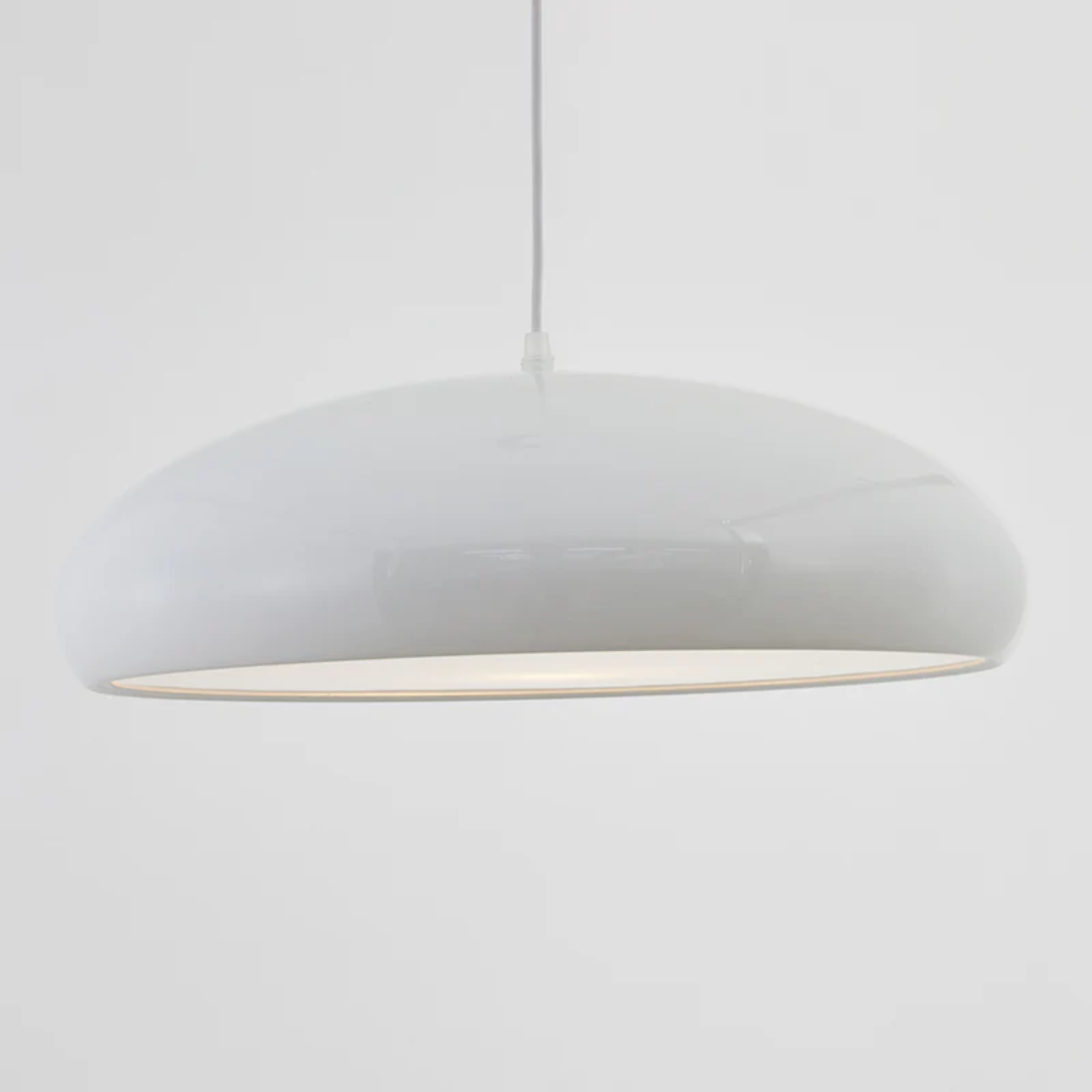 Adjustable height round LED pendant lamp, a modern bedroom light offering energy-efficient illumination.