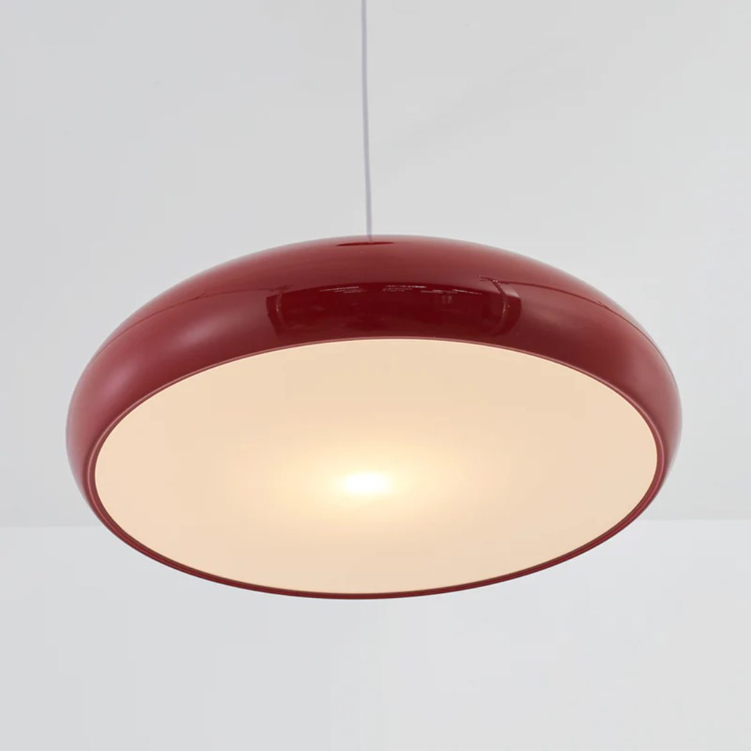 Serena modern round LED pendant lamp, adjustable and stylish for indoor lighting in modern homes.