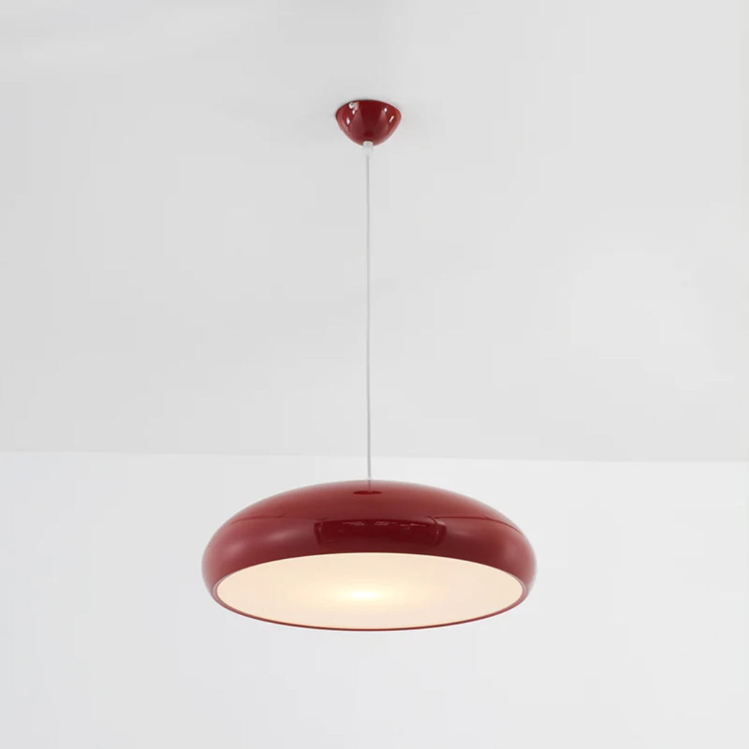 Round LED ceiling light, a modern pendant for living room & bedroom, enhancing contemporary decor.