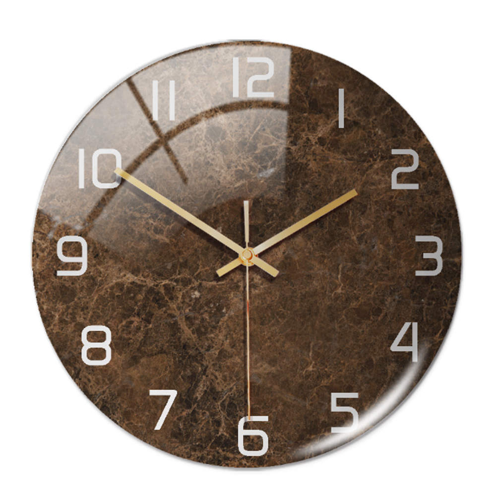 Sophisticated faux marble round wall clock, a decorative and functional home accent.