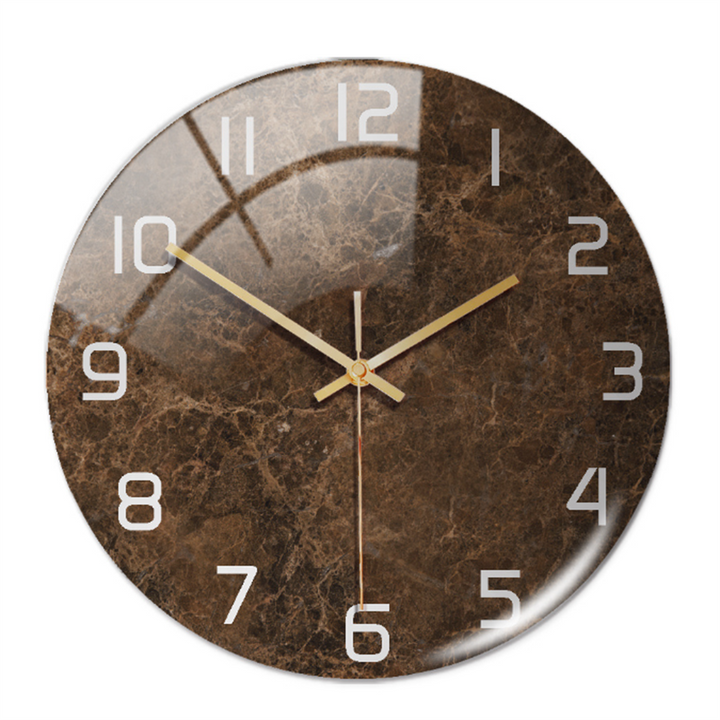 Sophisticated faux marble round wall clock, a decorative and functional home accent.