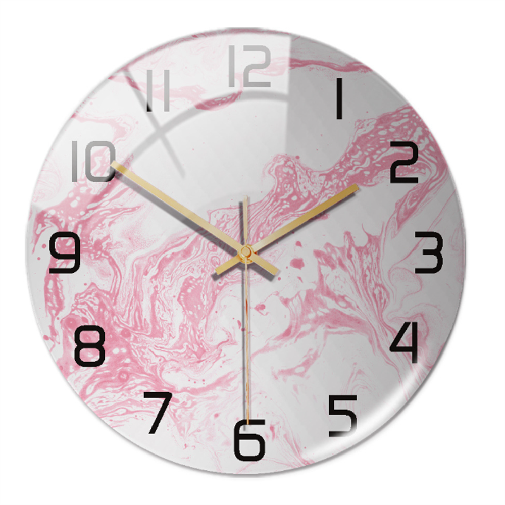 Elegant faux marble round clock, a quiet home accent for any modern living space.
