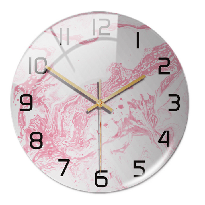 Elegant faux marble round clock, a quiet home accent for any modern living space.