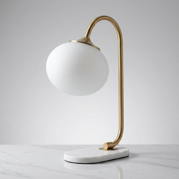 Rounded table lamp for modern interiors, stylish bedroom lighting