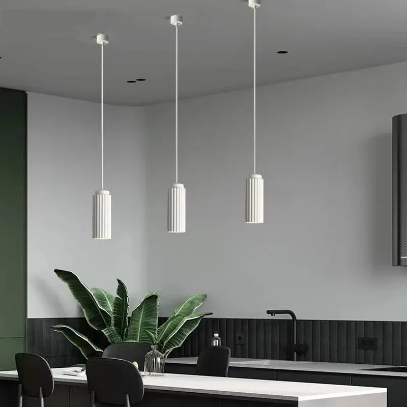 Energy-efficient LED pendant lamp, ideal modern lighting for kitchen islands or dining rooms. Home decor.