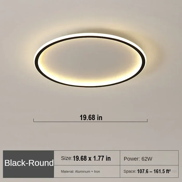 Scandinavian round LED ceiling lamp, a clean and modern addition to home decor.