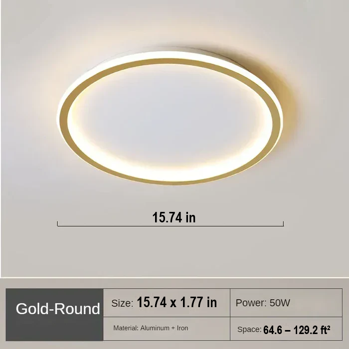 Contemporary round LED ceiling fixture, enhancing any room with modern lighting.