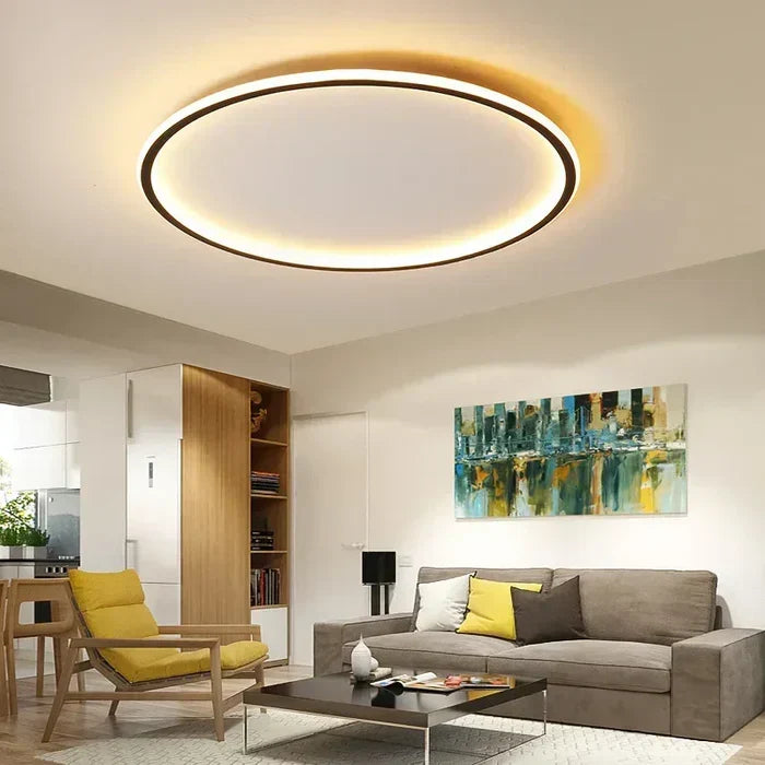 AuroraSphere round LED ceiling lamp, energy-efficient modern lighting fixture.