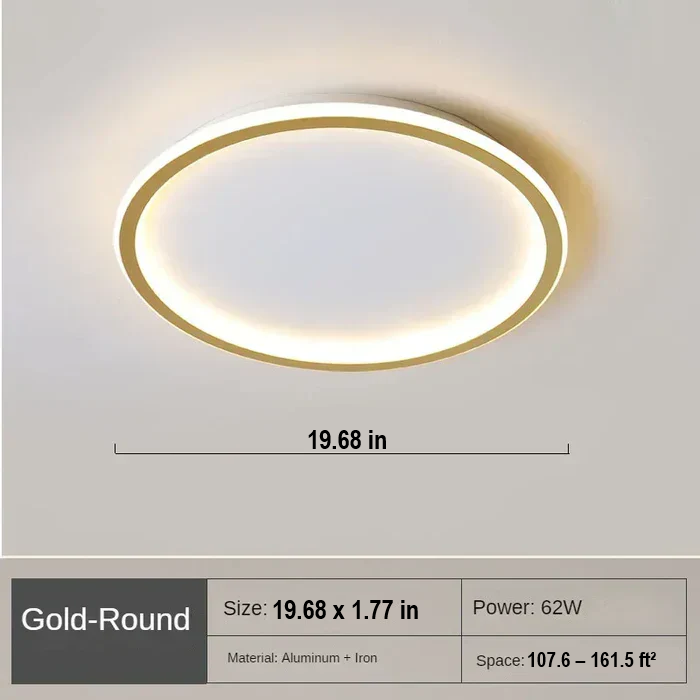 Scandinavian style round LED light, enhancing home decor with modern flair.