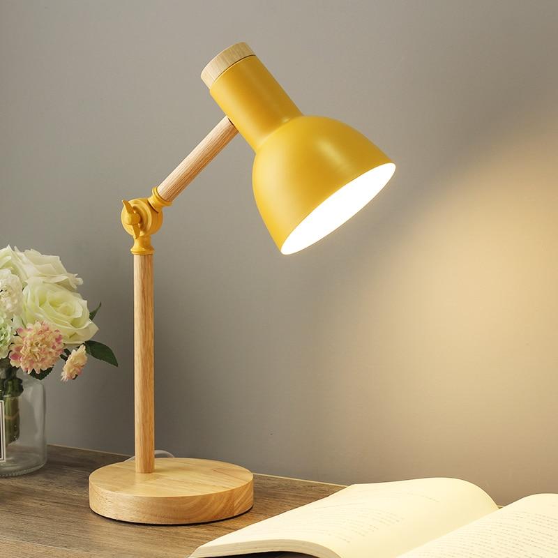 Elegant wood table lamp, Scandinavian design. Perfect bedroom lamp or living room light, minimalist decor.