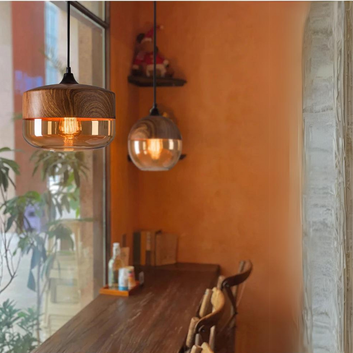 Unique Nordic wooden ceiling lamp, adding character to your home decor.