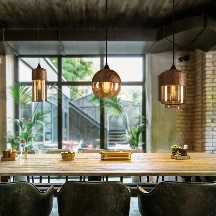 Scandinavian wooden lamp, a modern ceiling light providing soft illumination.