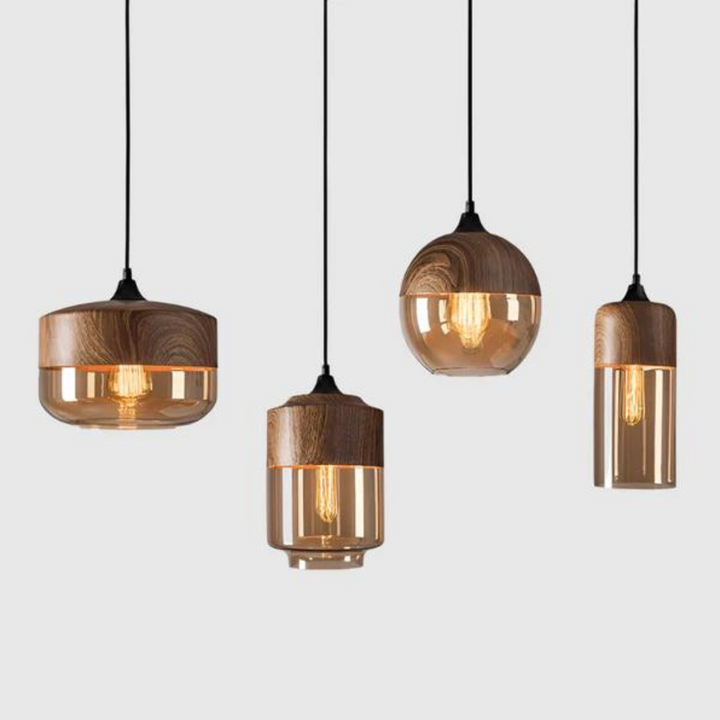 Beautiful wooden Scandinavian pendant light, bringing a touch of nature indoors.