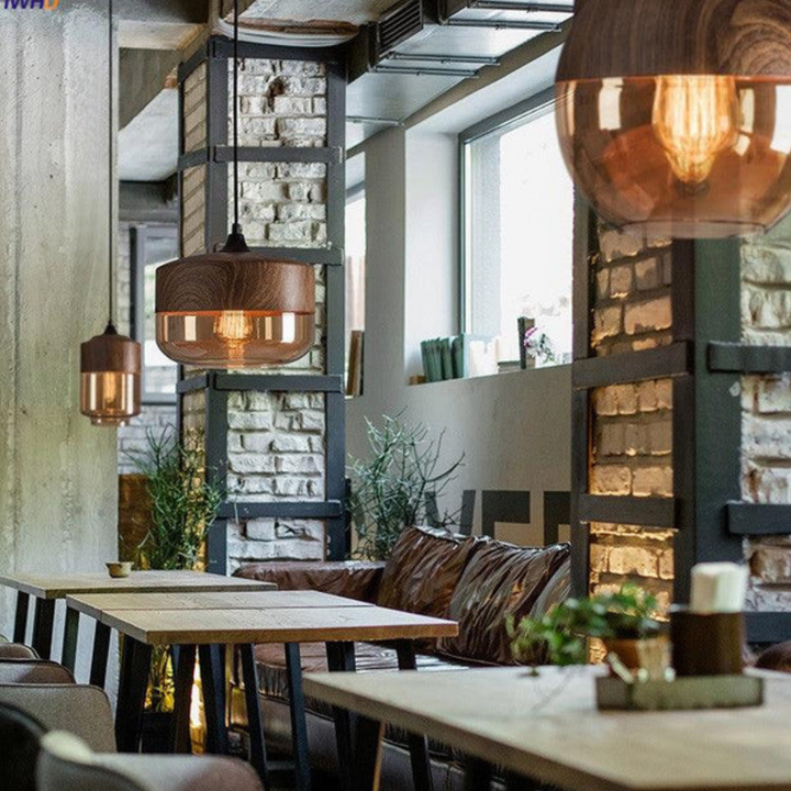 Sleek wooden ceiling light, a key element of modern Nordic interior design.