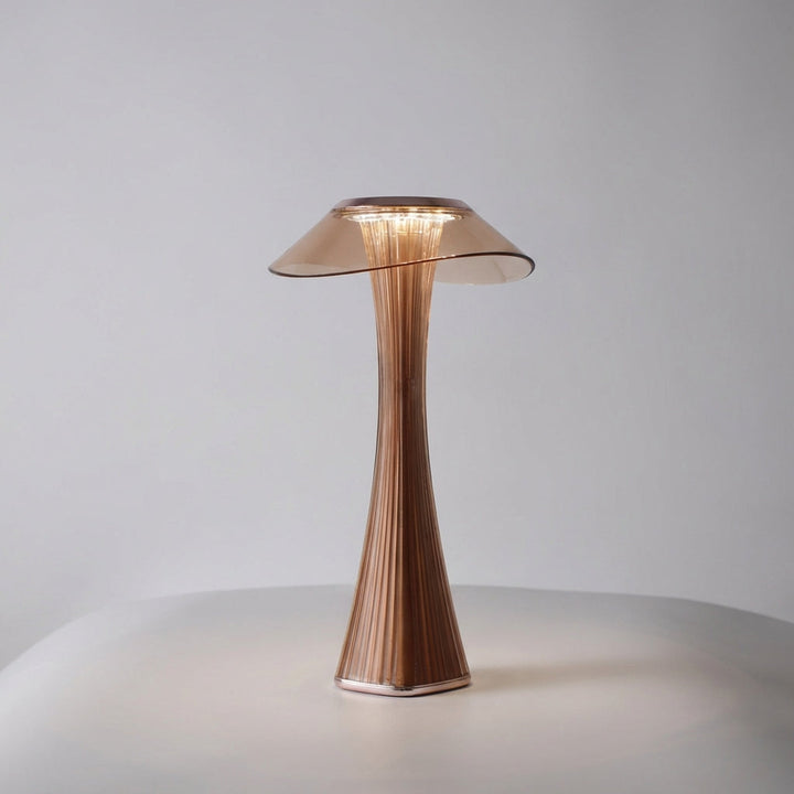 Eclarae modern cordless lamp, ambient lighting for bedrooms, sculpted accent table lamp