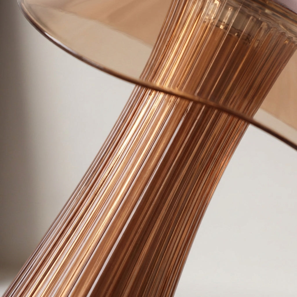 Rechargeable accent lamp, modern sculpted design, Eclarae table light for home decor