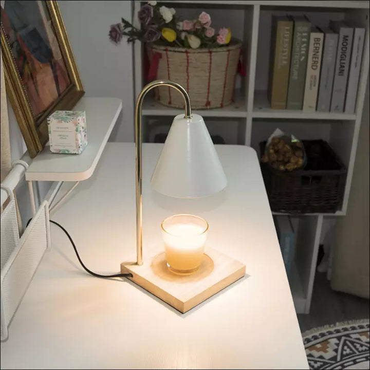 Sophia Dimmable Electric Candle Warmer Lamp; modern home decor that melts candles for delightful aromas.