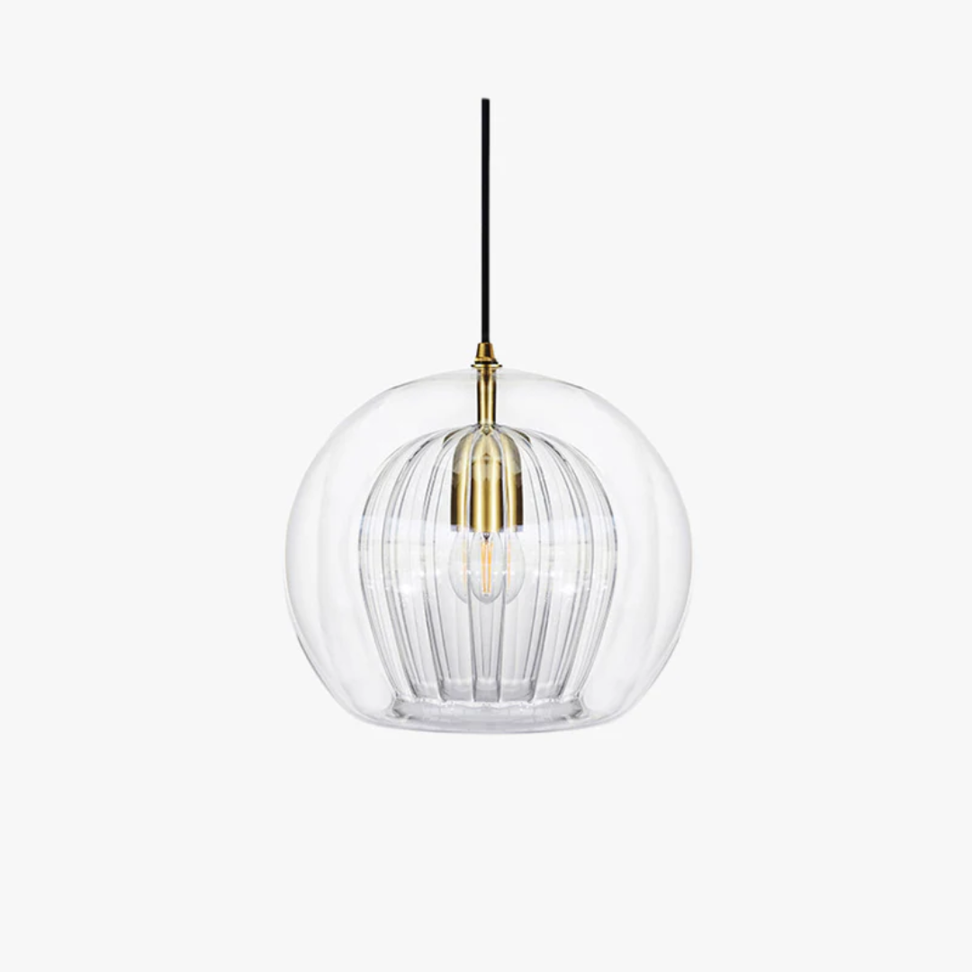 Stunning modern spherical LED pendant light, Aurora Sphere, perfect contemporary home lighting solution.