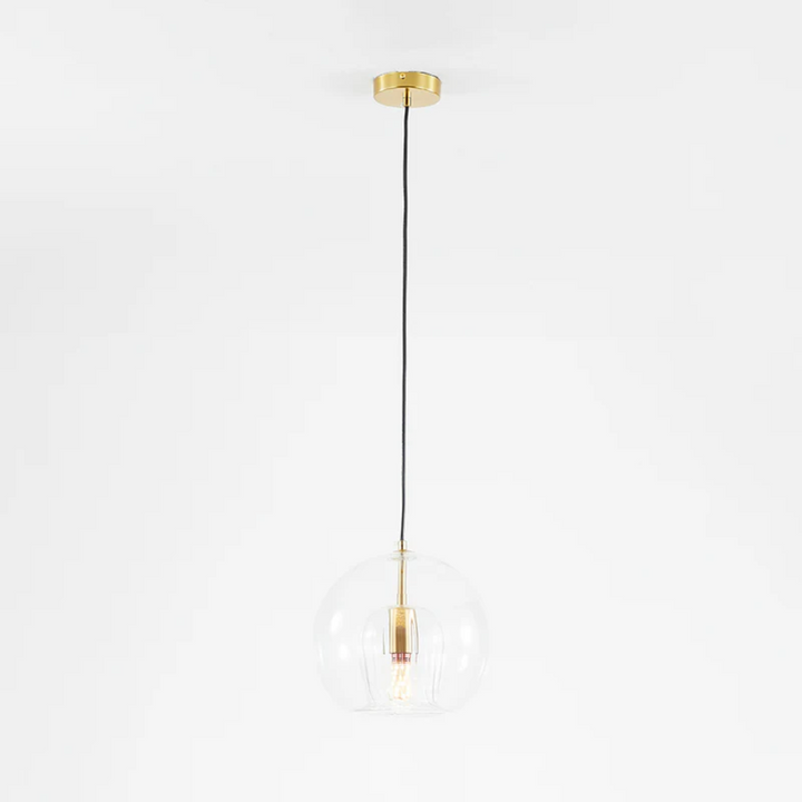 Adjustable Aurora Sphere LED pendant light, modern spherical design for adaptable home lighting solutions.