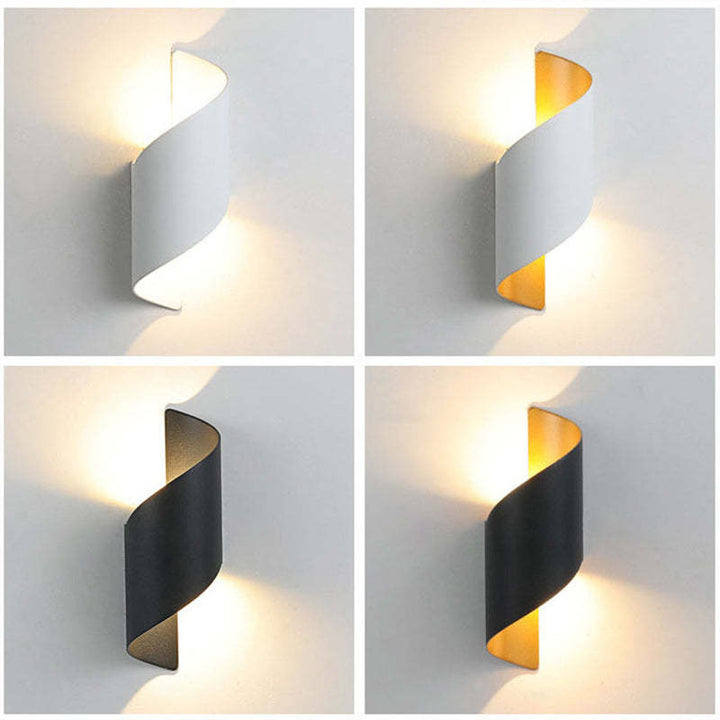 Stylish indoor spiral LED wall sconce, TwistLight, modern energy-saving lighting.