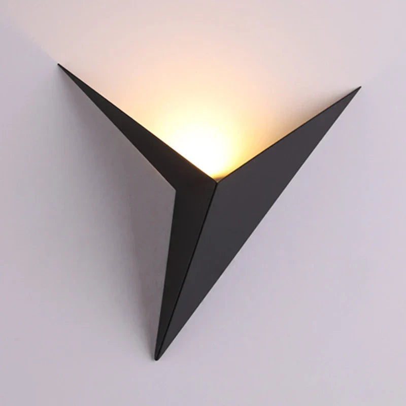 Modern decorative triangular LED lamp, black, accentuating home interiors