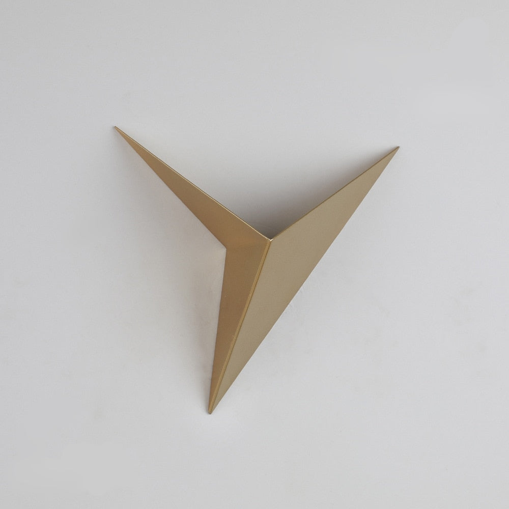 Modern LED triangular wall fixture, stylish and indoor appropriate