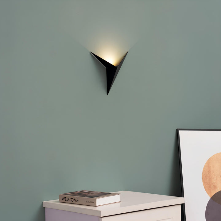 Decorative triangular LED wall lamp, modern design for ambient lighting