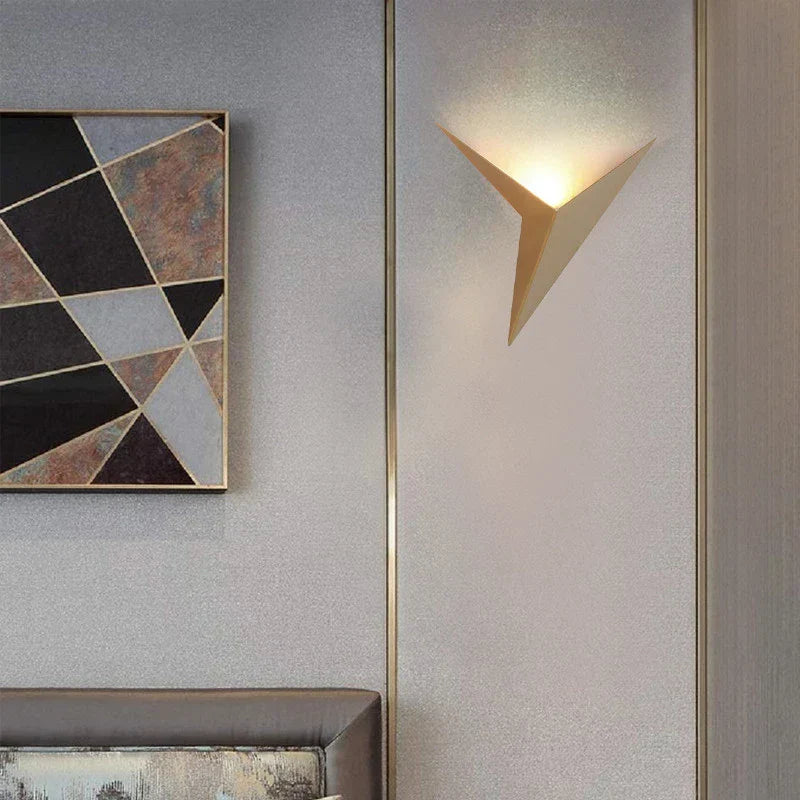 TrigoLux modern LED wall lamp, black finish, minimalist triangular design