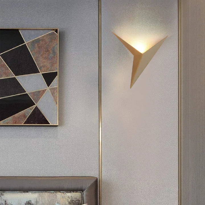 TrigoLux modern LED wall lamp, black finish, minimalist triangular design