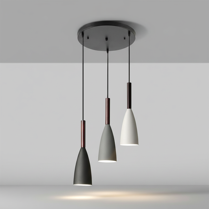 Triple pendant light fixture, modern Scandinavian decor. Elevate your kitchen or dining area with ScandiBeam.