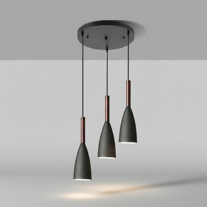 ScandiBeam triple pendant light, featuring modern design. Perfect ceiling fixture for contemporary living.